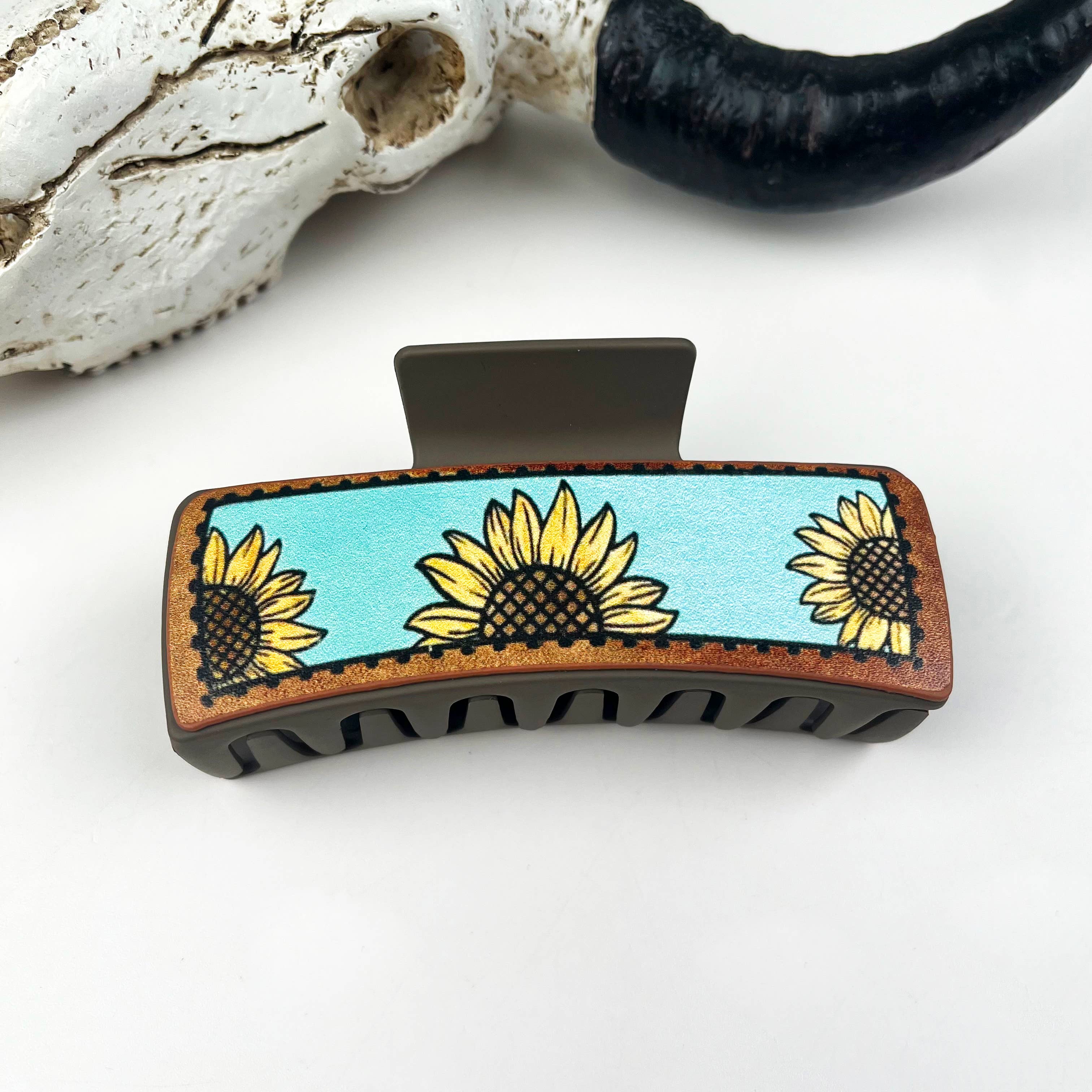 Western Cowboy Leather Hair Claw Clip – Vintage Rustic Cowgirl Hair Accessory