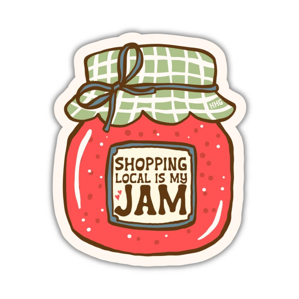 Shopping Local Farmstand Jam Sticker – Cute Farmers Market Sticker | Handmade Food Lover Decal