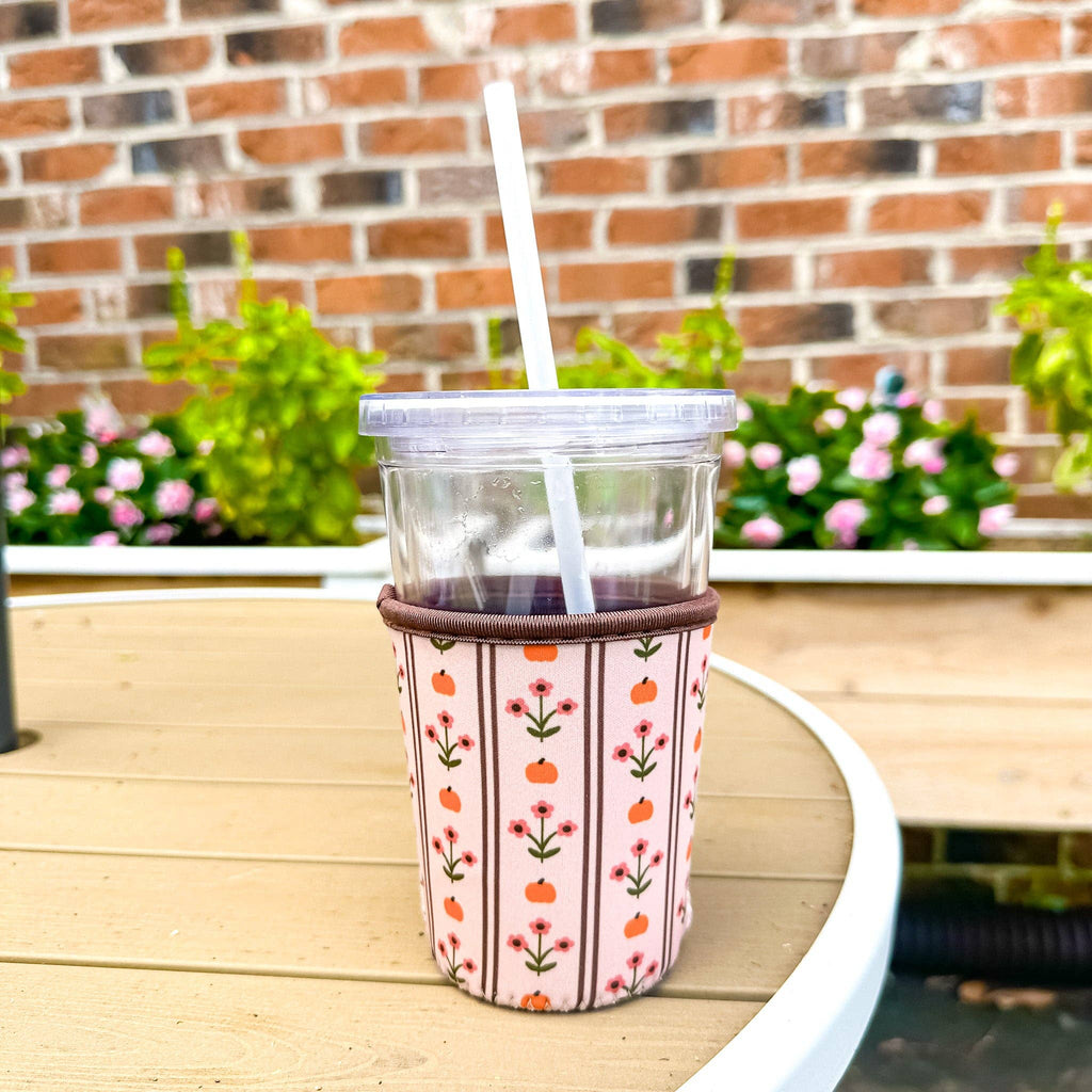 Heirloom Pumpkin Coffee Sleeve | Reusable Iced Coffee Cup Sleeve | Fall Drink Cozy