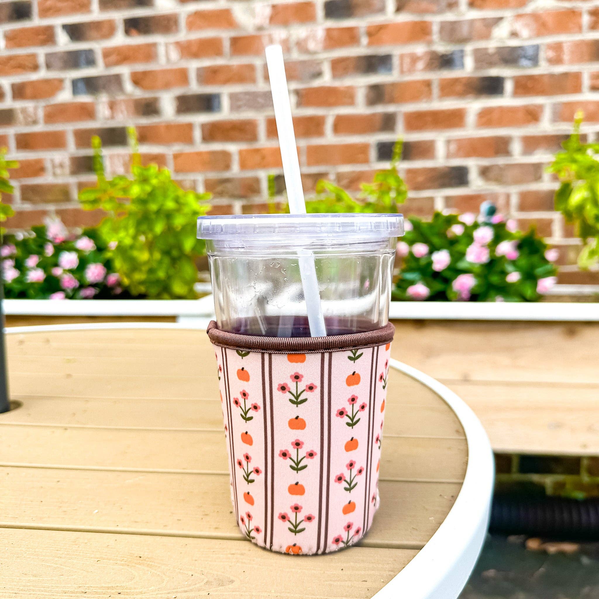 Heirloom Pumpkin Coffee Sleeve | Reusable Iced Coffee Cup Sleeve | Fall Drink Cozy