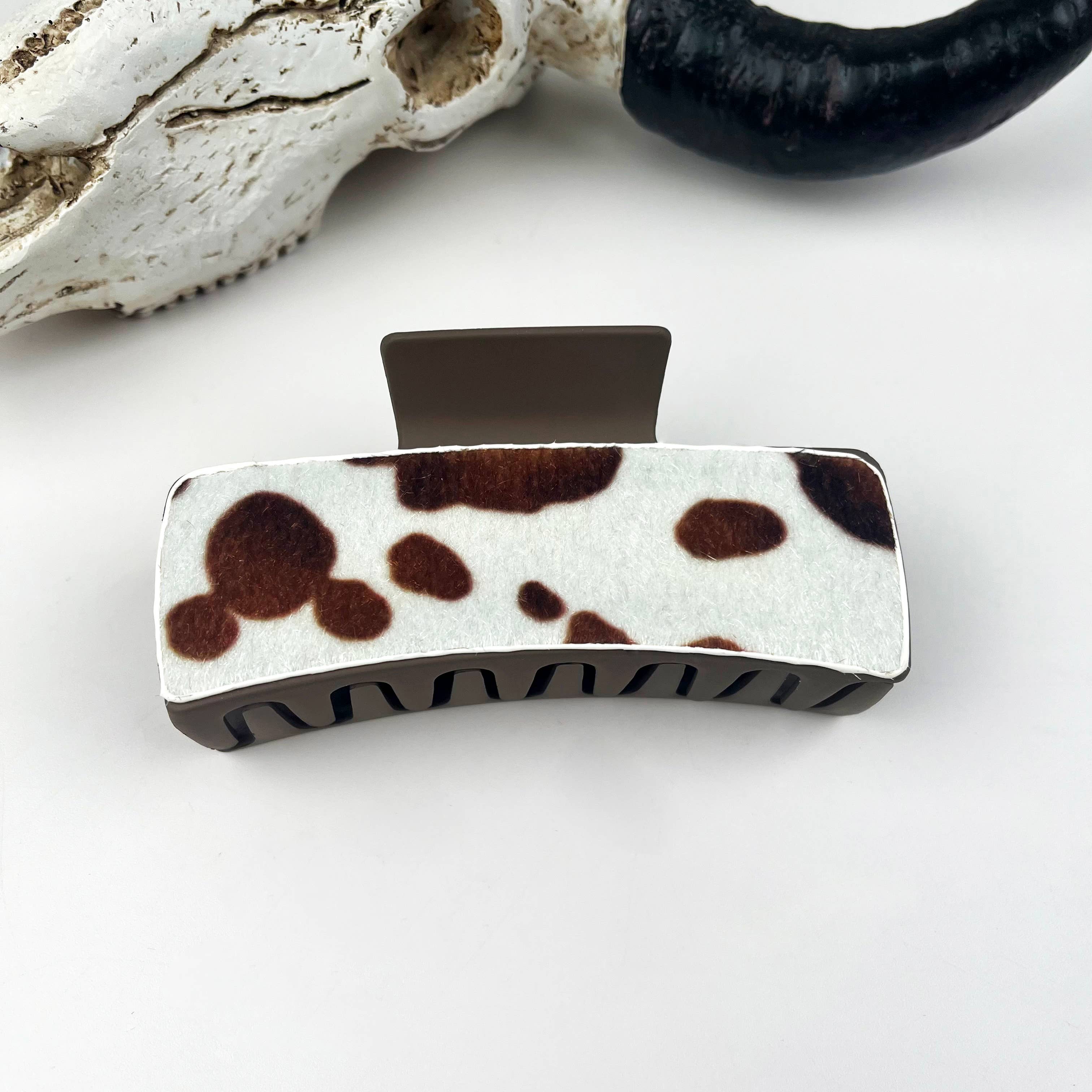 Western Cowboy Leather Hair Claw Clip – Vintage Rustic Cowgirl Hair Accessory