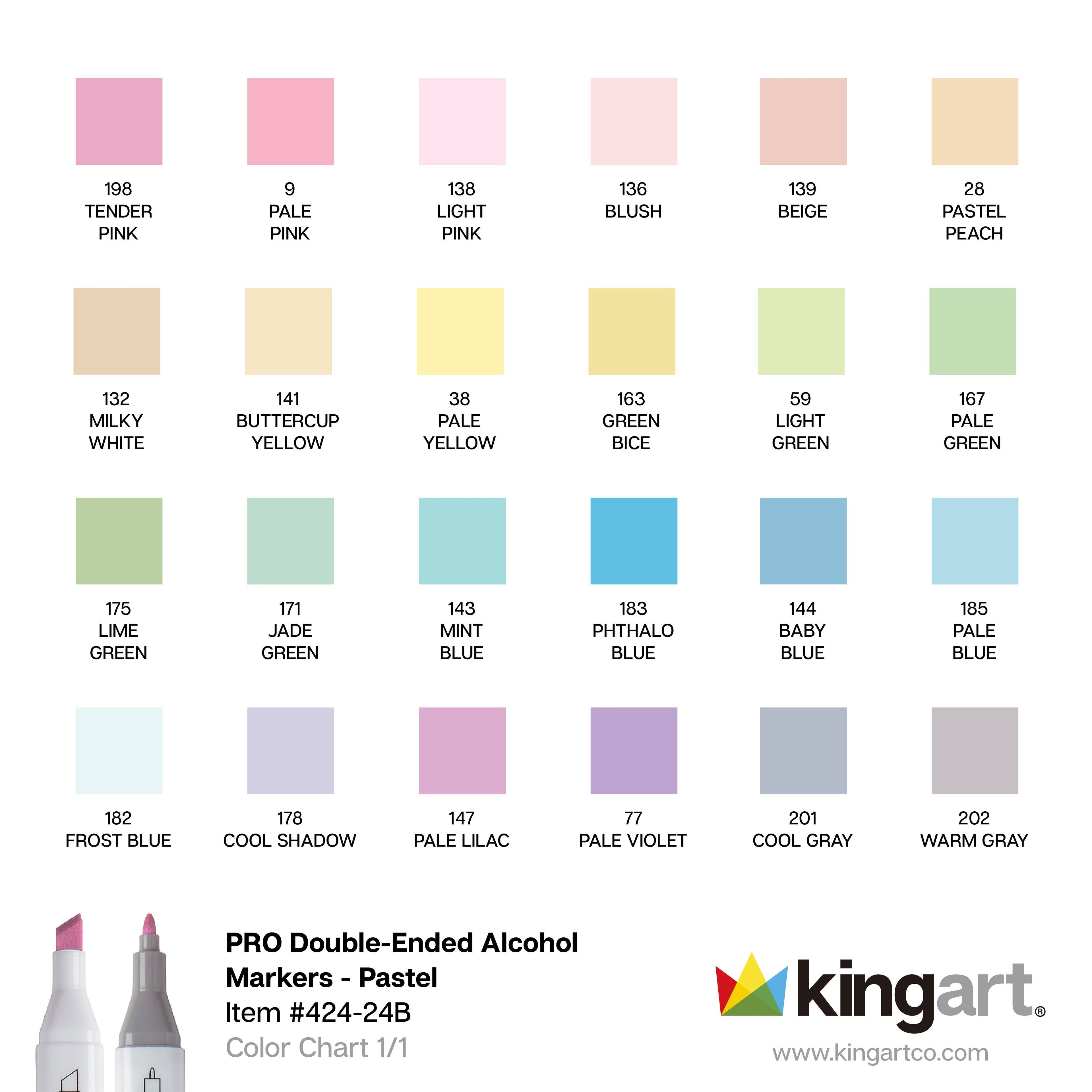 PRO Double-Ended Alcohol Markers - 24 Pastel Colors