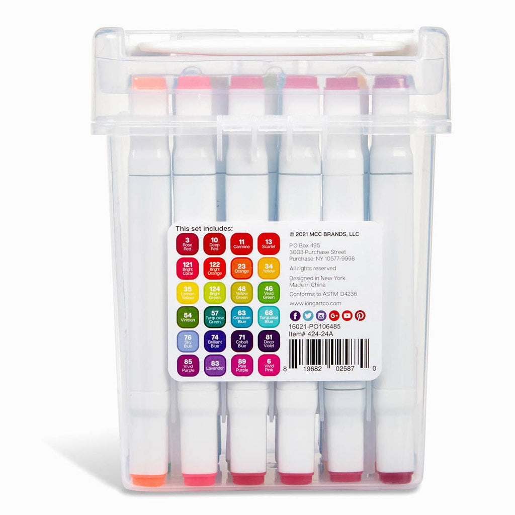 PRO Double-Ended Alcohol Markers - 24 Bright Colors