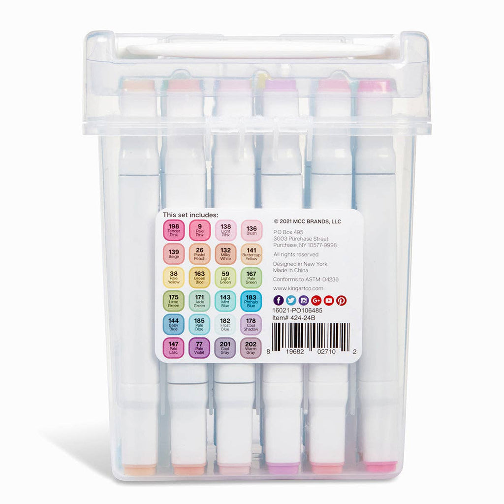 PRO Double-Ended Alcohol Markers - 24 Pastel Colors