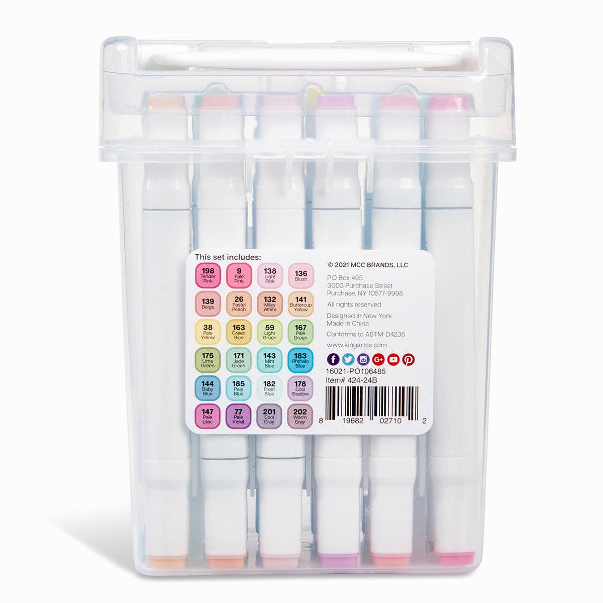 PRO Double-Ended Alcohol Markers - 24 Pastel Colors