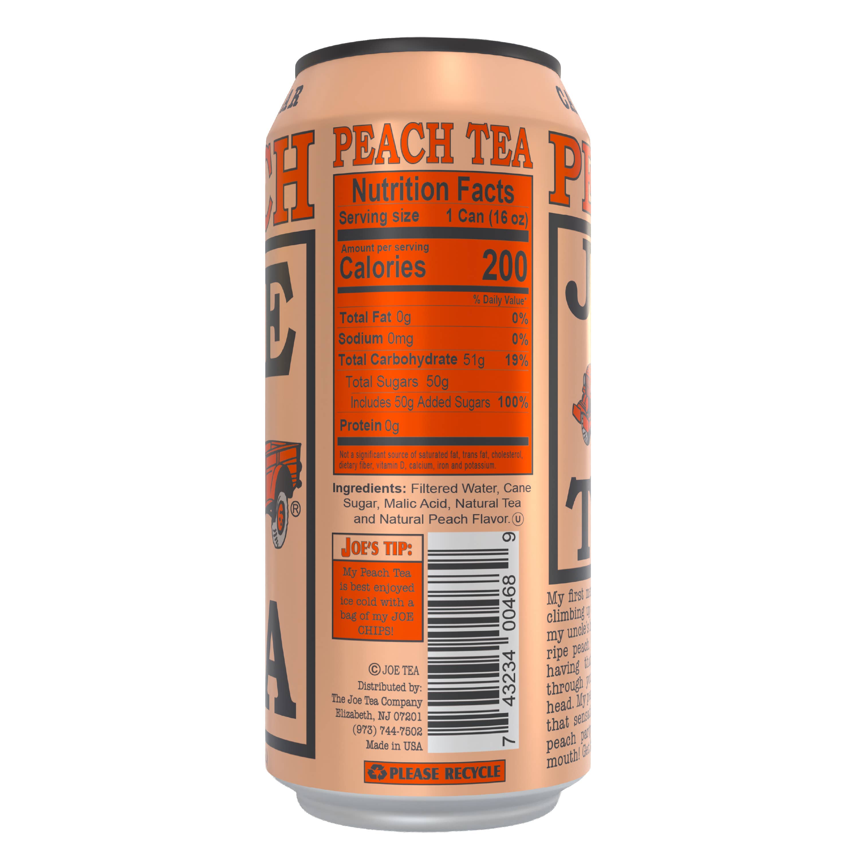 Joe Tea Peach Tea – Real Brewed Iced Tea | Classic Southern Style Ready-to-Drink Tea 1 (16oz)