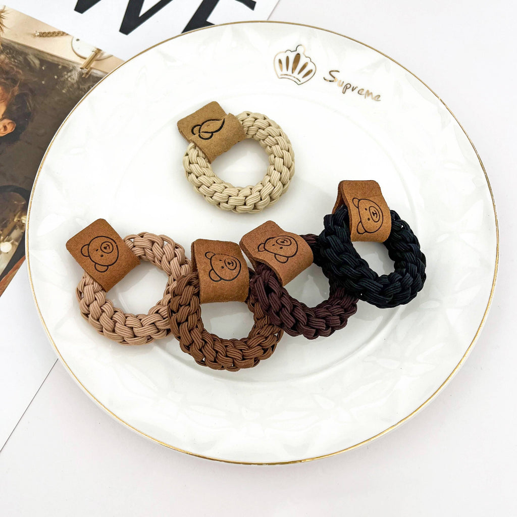 Thick Braided Brown Hair Tie – High Elastic Ponytail Holder | Minimalist Everyday Hair Accessory