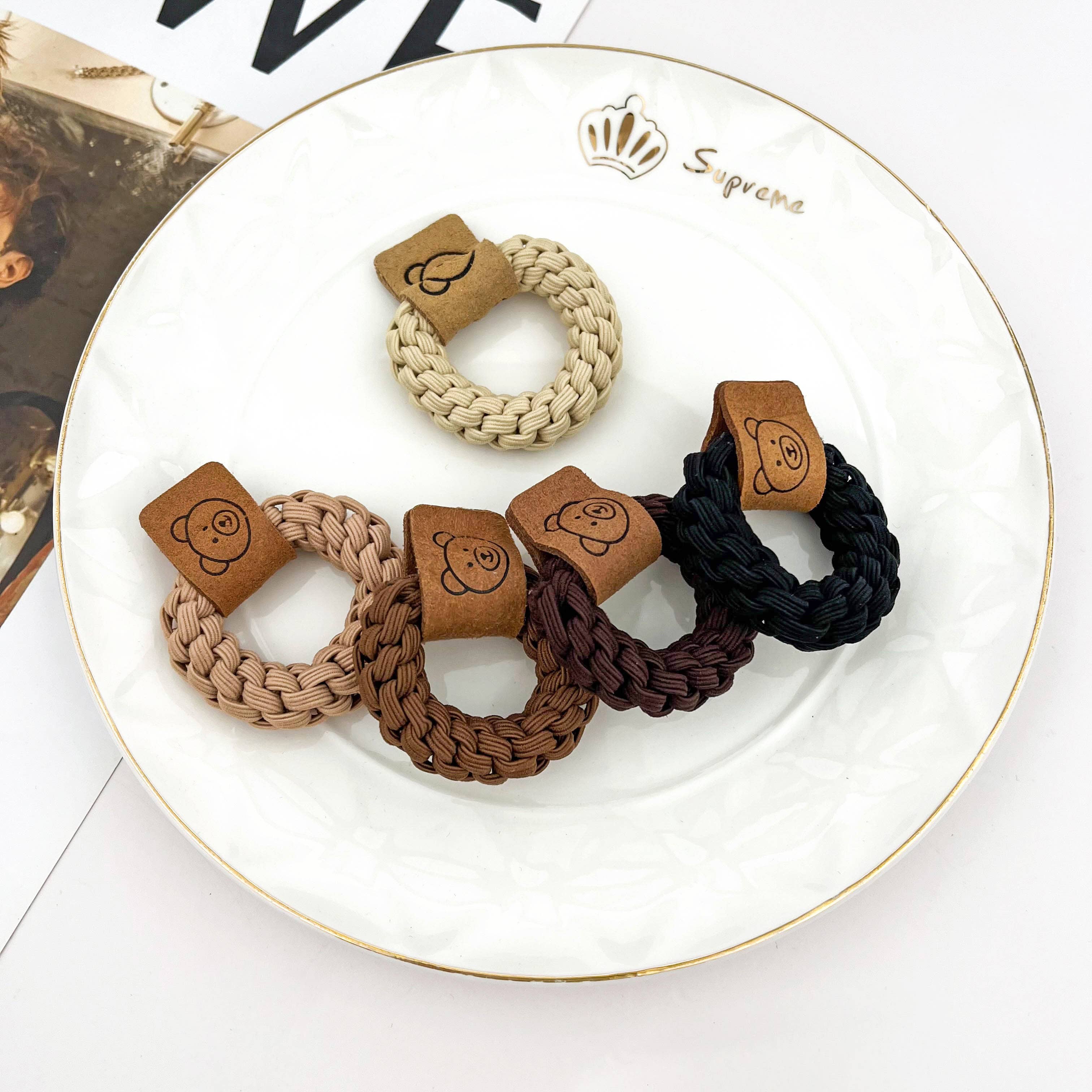 Thick Braided Brown Hair Tie – High Elastic Ponytail Holder | Minimalist Everyday Hair Accessory