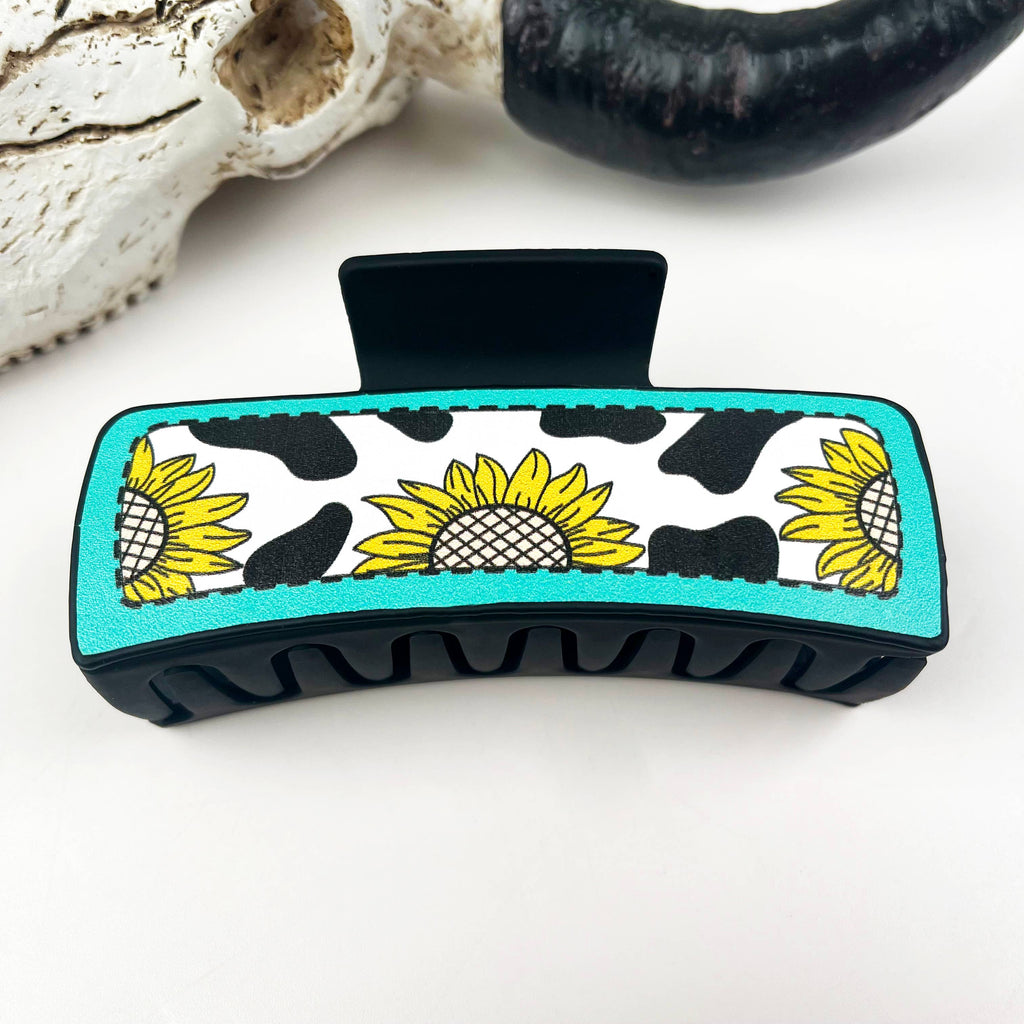 Western Cowboy Leather Hair Claw Clip – Vintage Rustic Cowgirl Hair Accessory