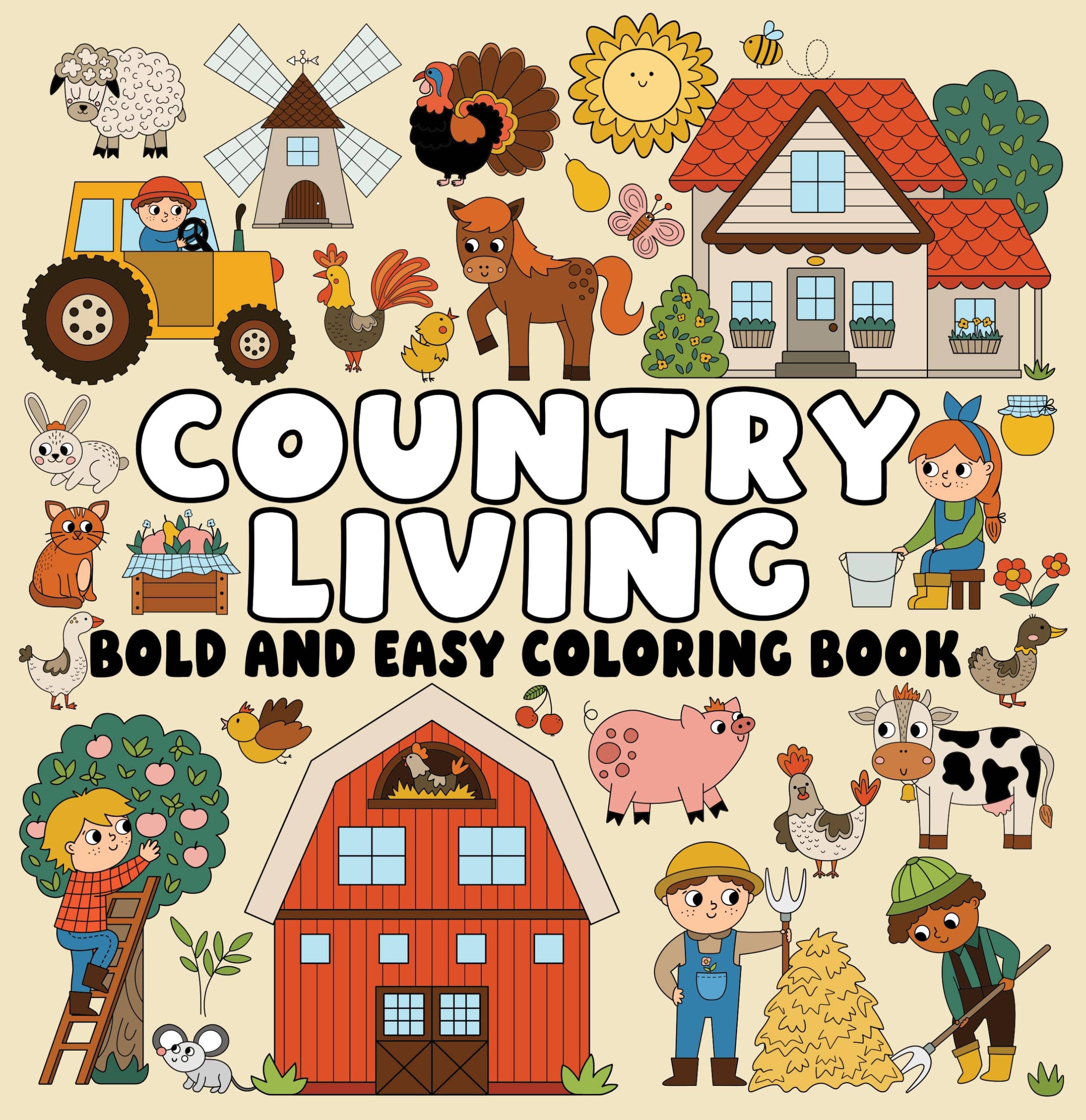 Country Living Bold and Easy Coloring Book (Paperback)