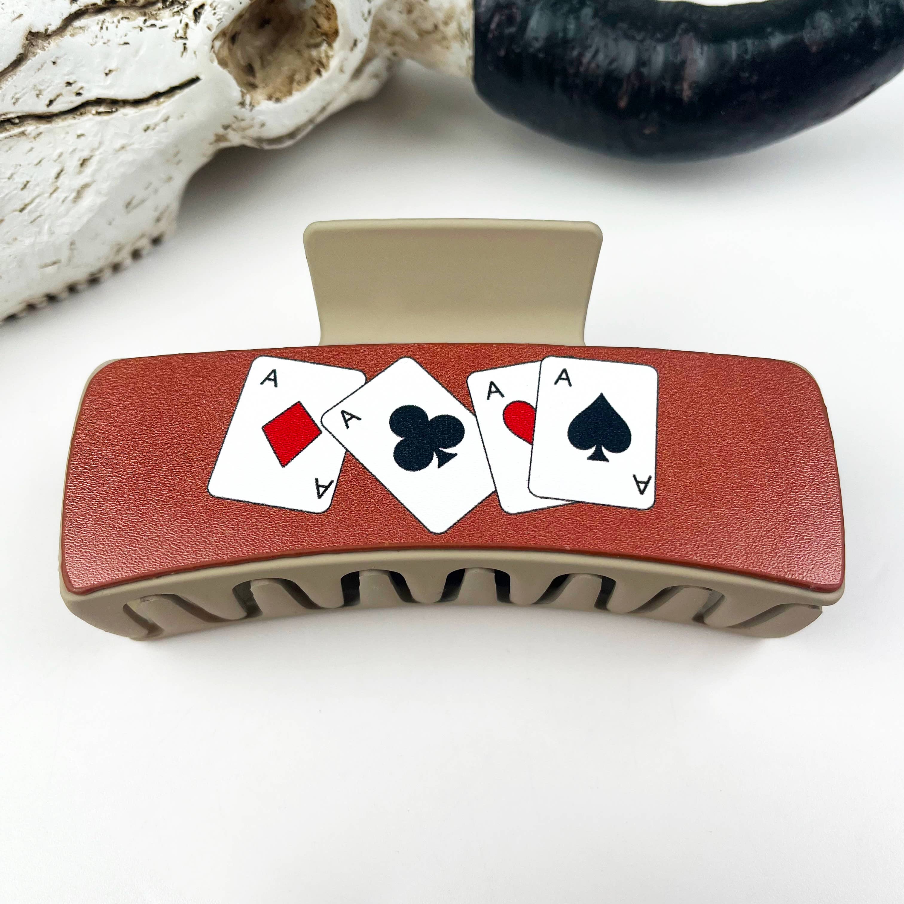Western Cowboy Leather Hair Claw Clip – Vintage Rustic Cowgirl Hair Accessory