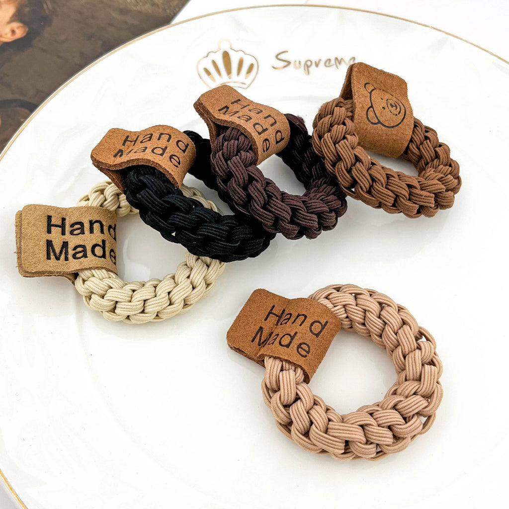 Thick Braided Brown Hair Tie – High Elastic Ponytail Holder | Minimalist Everyday Hair Accessory