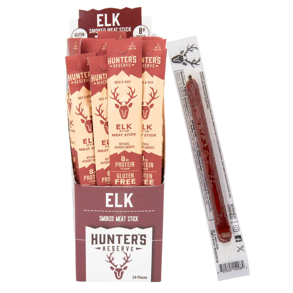 Elk Meat Stick – Traditional Pepper & Garlic | 0.9 oz All-Natural Snack