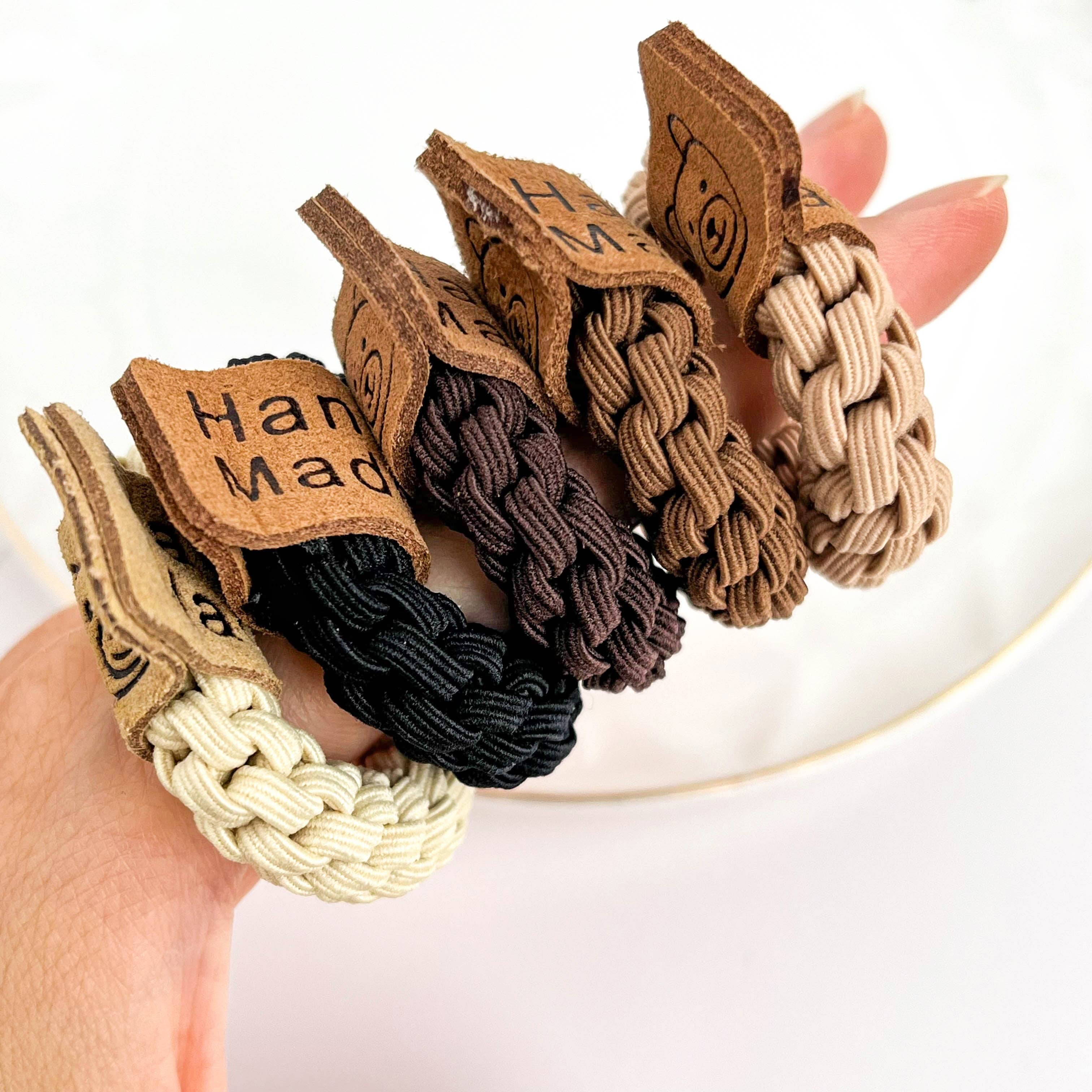 Thick Braided Brown Hair Tie – High Elastic Ponytail Holder | Minimalist Everyday Hair Accessory