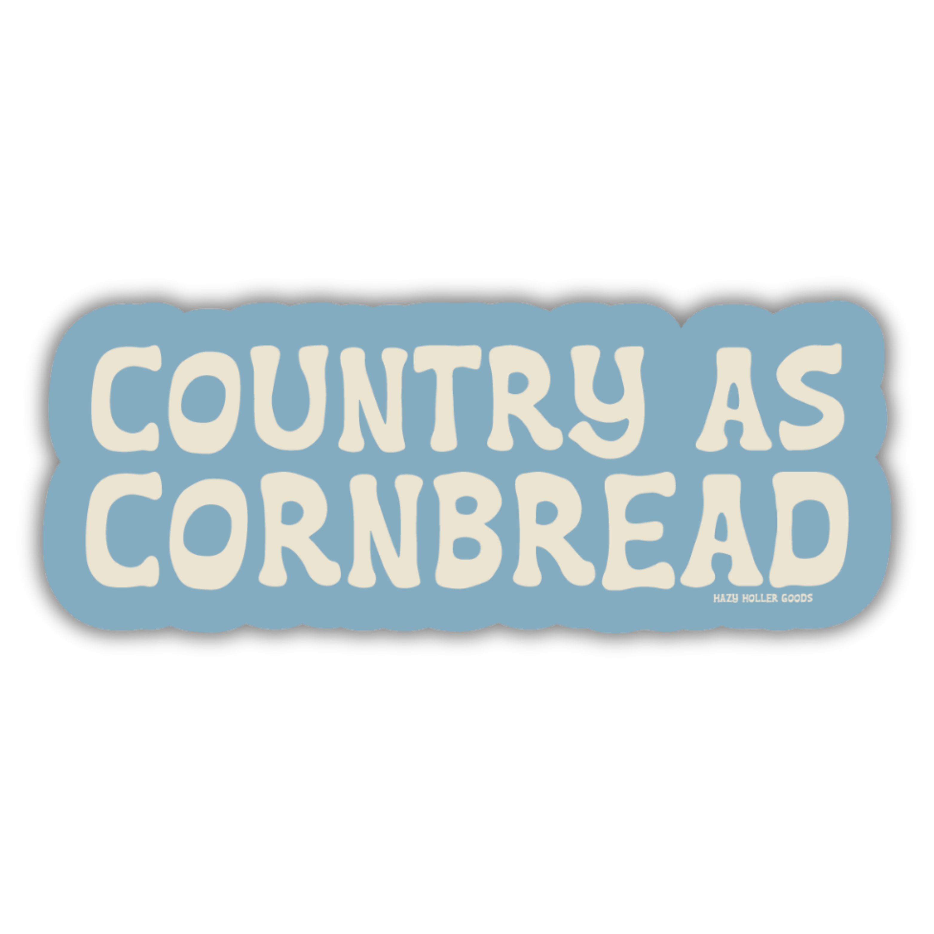 Country as Cornbread Southern Sticker – Funny Country Lifestyle Decal | Southern Farmhouse Sticker
