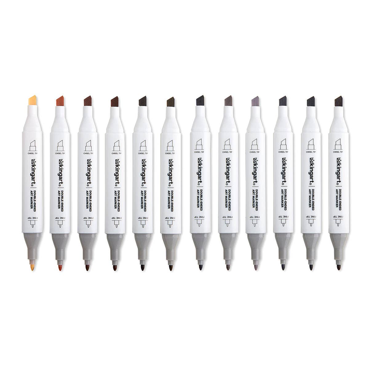 PRO Double-Ended Alcohol Markers – 12 Neutral Colors, Dual-Tip Art Markers for Drawing & Illustration
