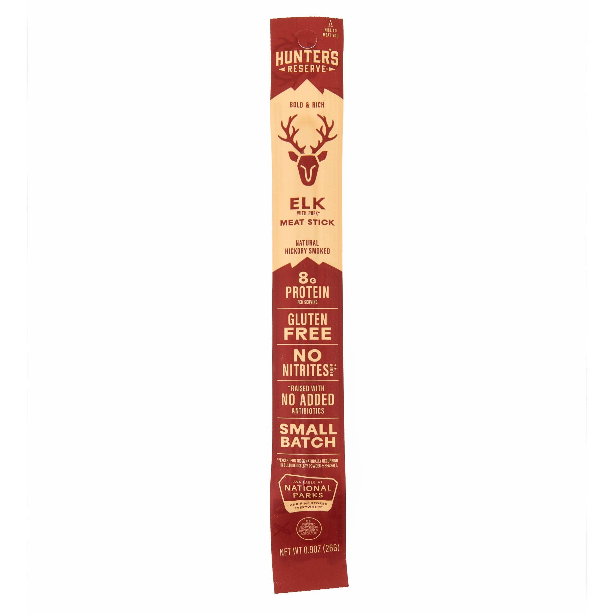 Elk Meat Stick – Traditional Pepper & Garlic | 0.9 oz All-Natural Snack