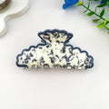 Navy Wave Minimalist Hair Claw Clip