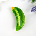 Pea Pod Hair Claw Clip – Fun Vegetable Print PVC Clip | Cute Green Aesthetic Everyday Hair Accessory