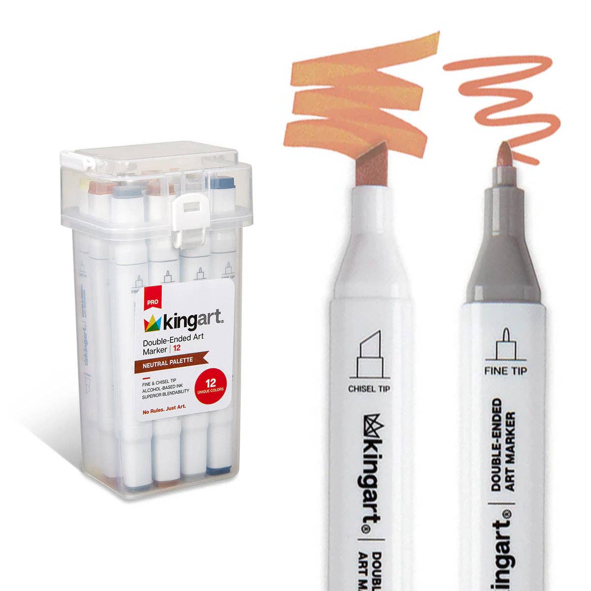 PRO Double-Ended Alcohol Markers – 12 Neutral Colors, Dual-Tip Art Markers for Drawing & Illustration