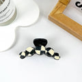 Black & White Checkerboard Claw Clip – Trendy Aesthetic Hair Clip | Simple Everyday Hair Accessory