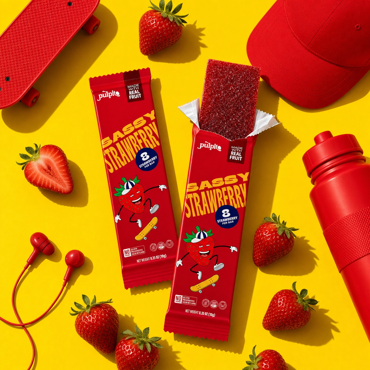 Sassy Strawberry - Natural Fruit Snacks - Dried Fruit Bar