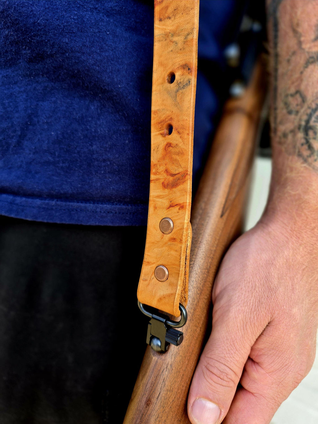 Handmade Personalized Leather Sling – Custom Engraved Leather Strap, Adjustable Shoulder Sling, Gift for Him