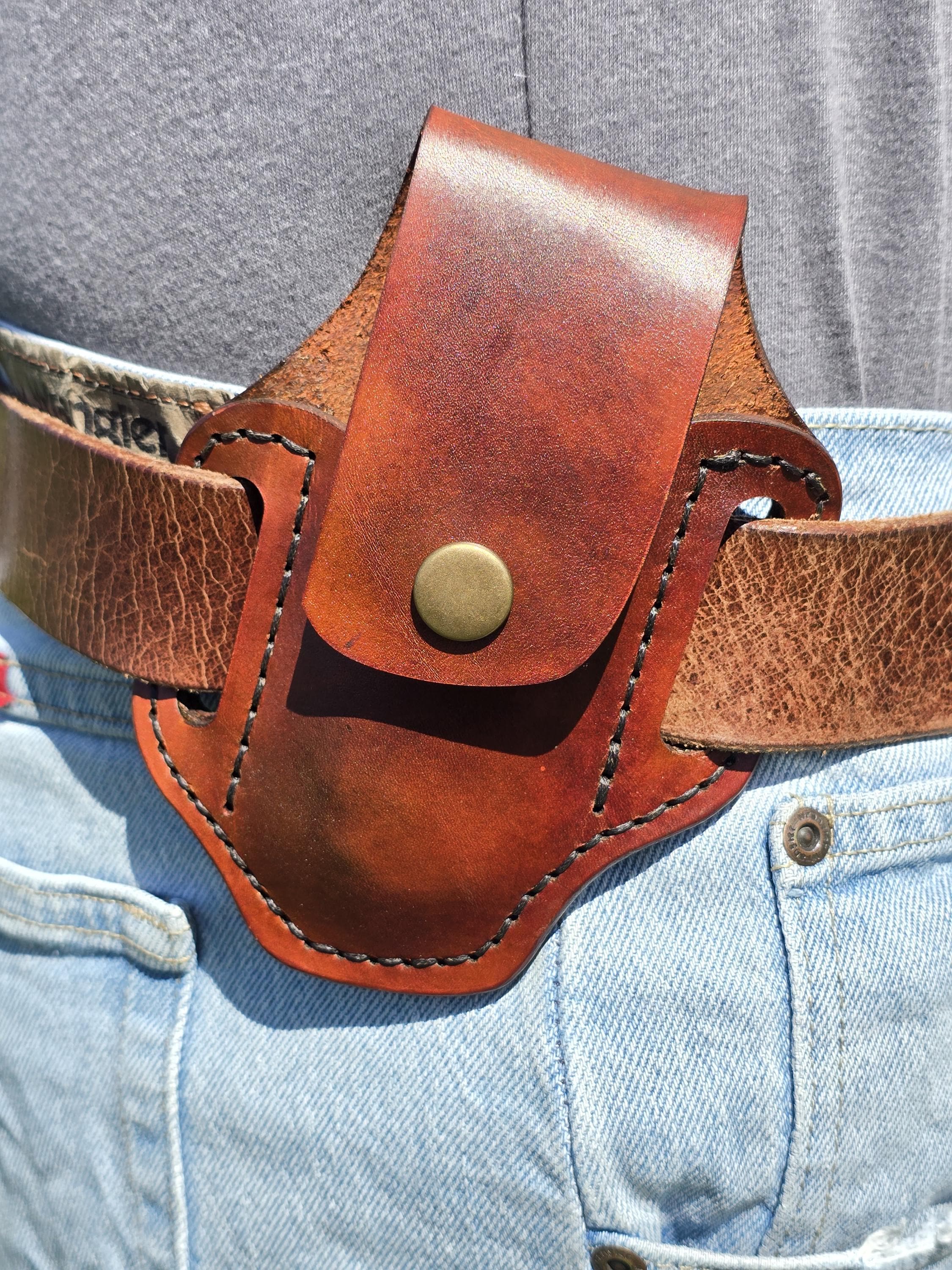 Extended Leatherman Holster | Leather Multitool Sheath for Large Tools | EDC Belt Pouch | Heavy Duty Tool Holder | Mens Gift Idea