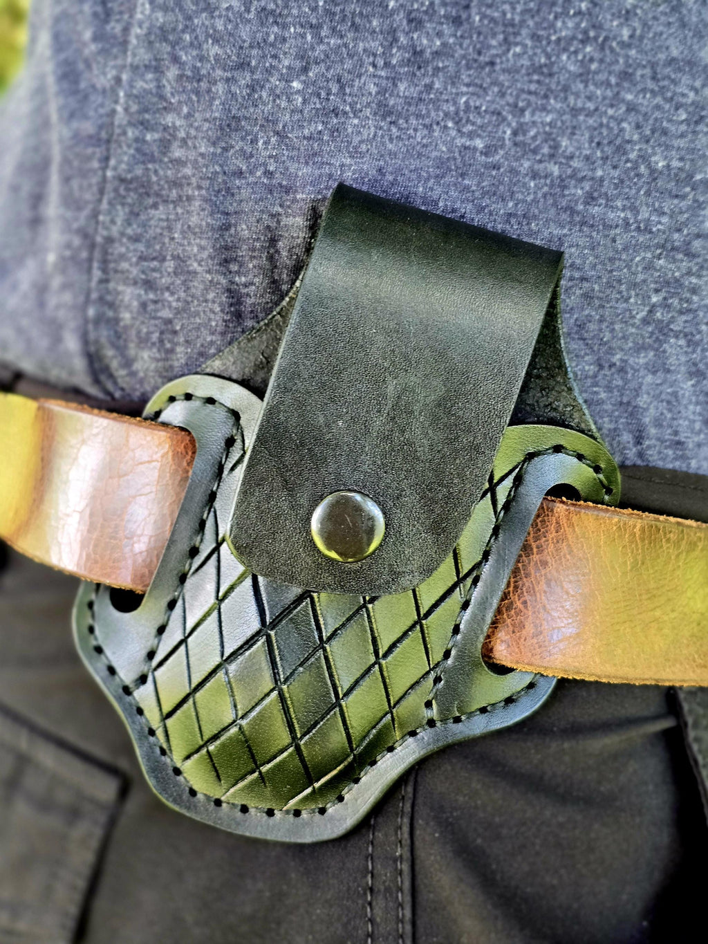Extended Leatherman Holster, Diamond Tooled Leather Multitool Sheath, EDC Belt Pouch for Large Tools, Heavy Duty Tool Holder, Gift for Men