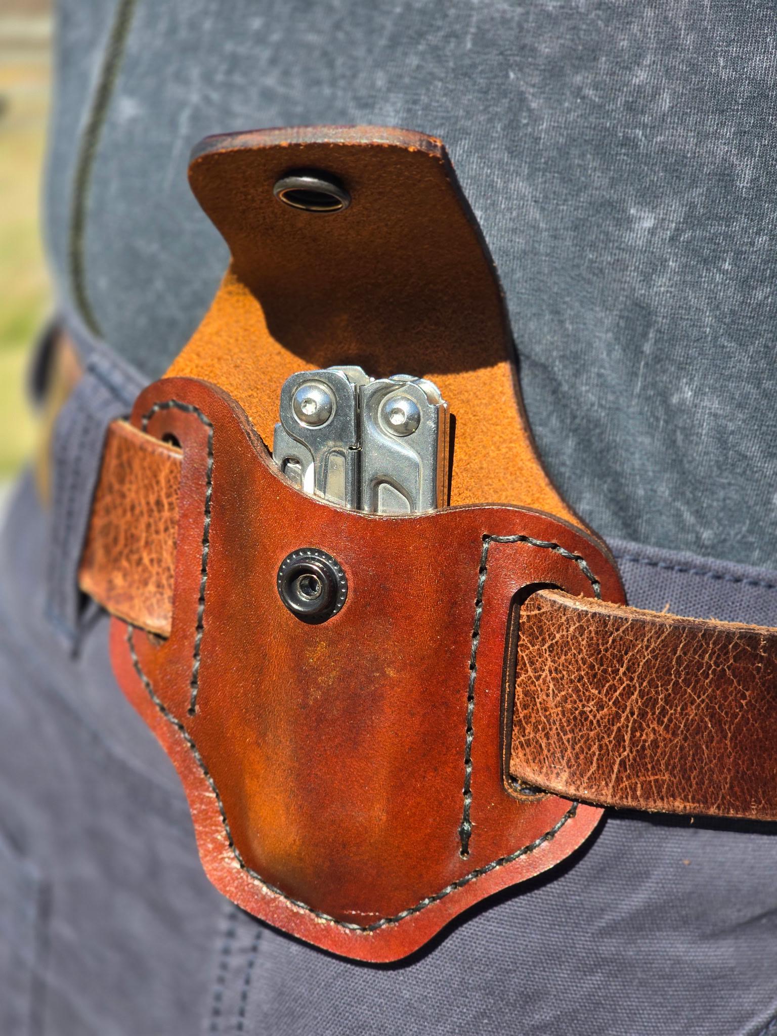 Leatherman Holster | Leather Multitool Sheath| EDC Belt Pouch | Heavy Duty Tool Holder | Mens Gift Idea