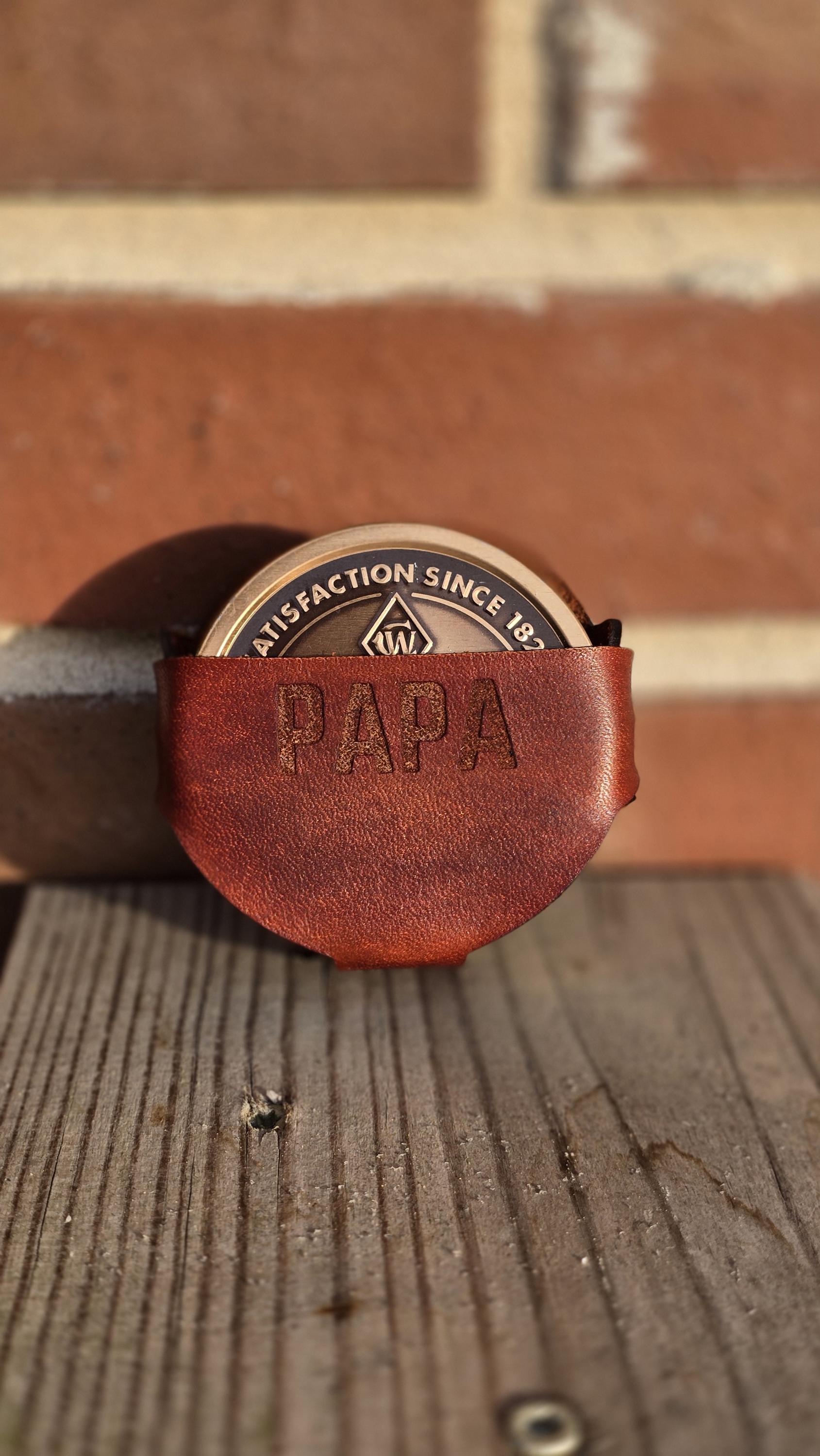 Handmade Leather Dip Can Holder – Custom Engraved Chew Can Holder, Personalized Leather Tobacco Accessory Gift