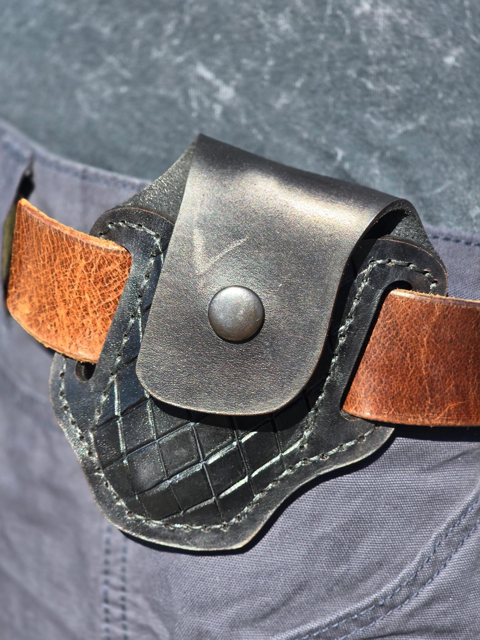 Diamond Pattern Leatherman Holster | Diamond Pattern Leather Multitool Sheath| EDC Belt Pouch | Heavy Duty Tool Holder | Mens Gift Idea