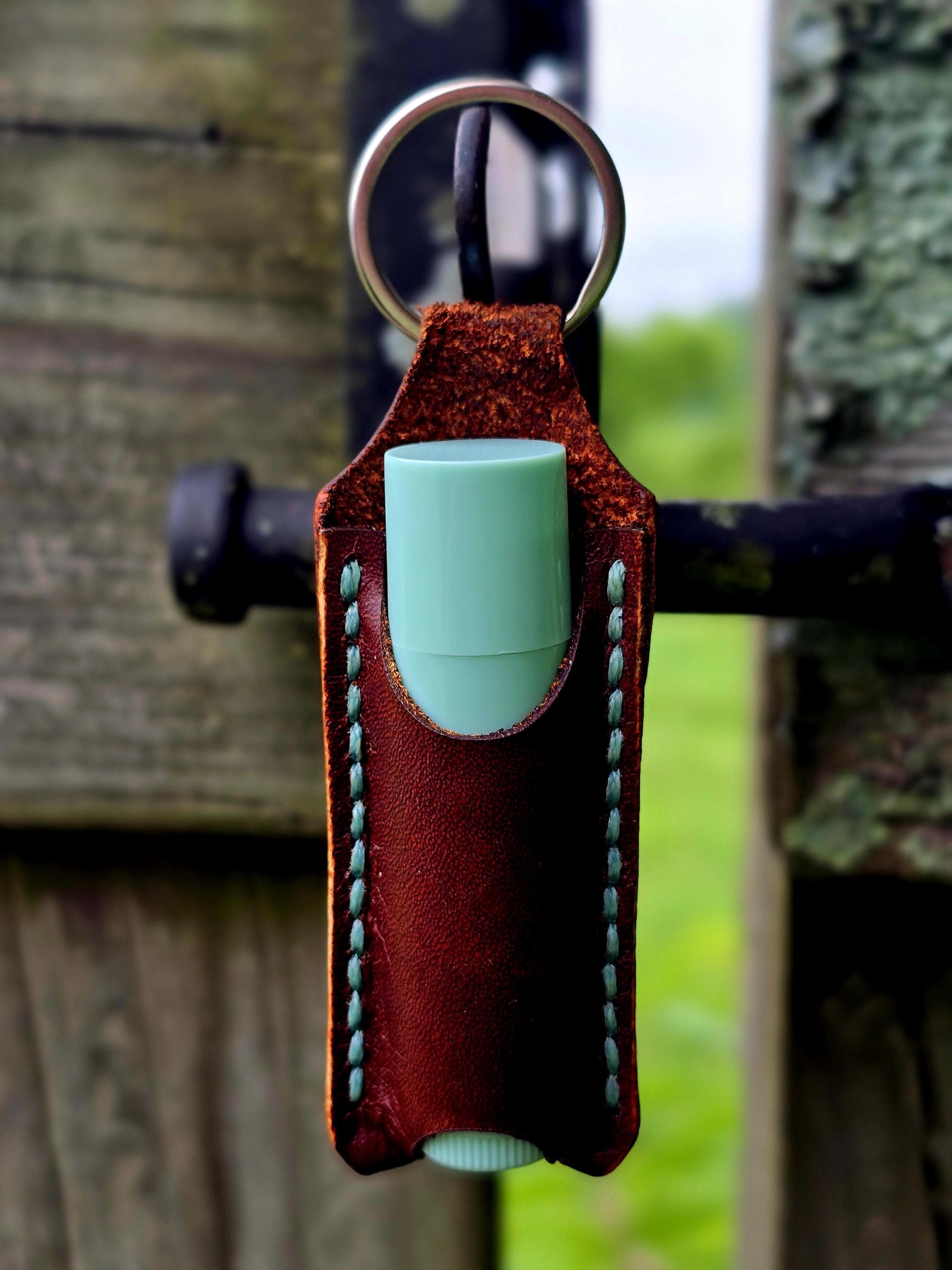 Leather Chapstick Holder Keychain | Lip Balm Holder | Chapstick Keychain | Leather Keychain | Gift for Her | Handmade Lip Balm Holder