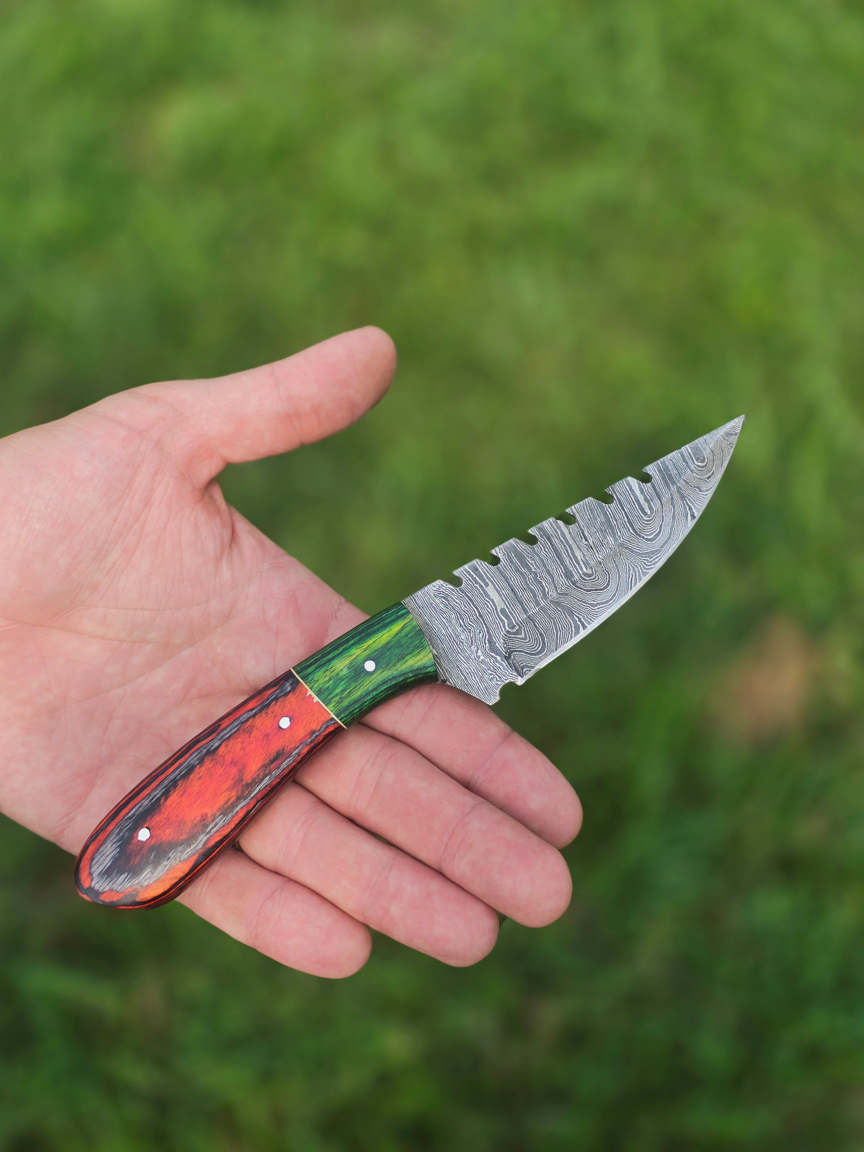 Maker's Second Handmade Hunting Knife with One-of-a-Kind Custom Leather Sheath